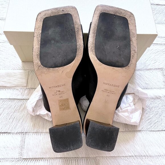 Notabene Copenhagen ‘Ariana II’ Black Square Toe Mule Sandal - Picture 9 of 11
